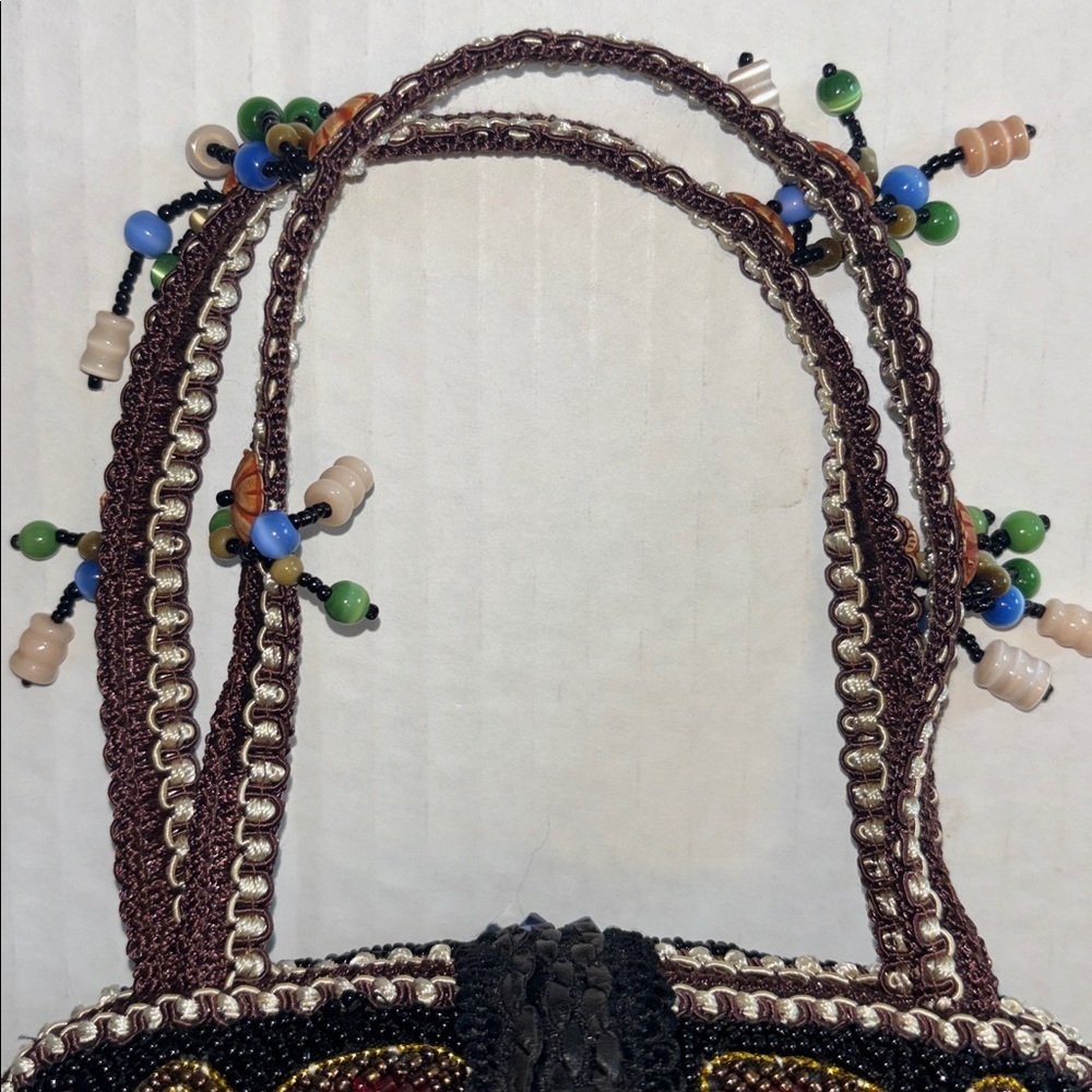 BUTLER & WILSON VINTAGE BEADED HANDBAG COLORFUL ADORNMENT WITH SNAP CLOSURE - Picture 7 of 16